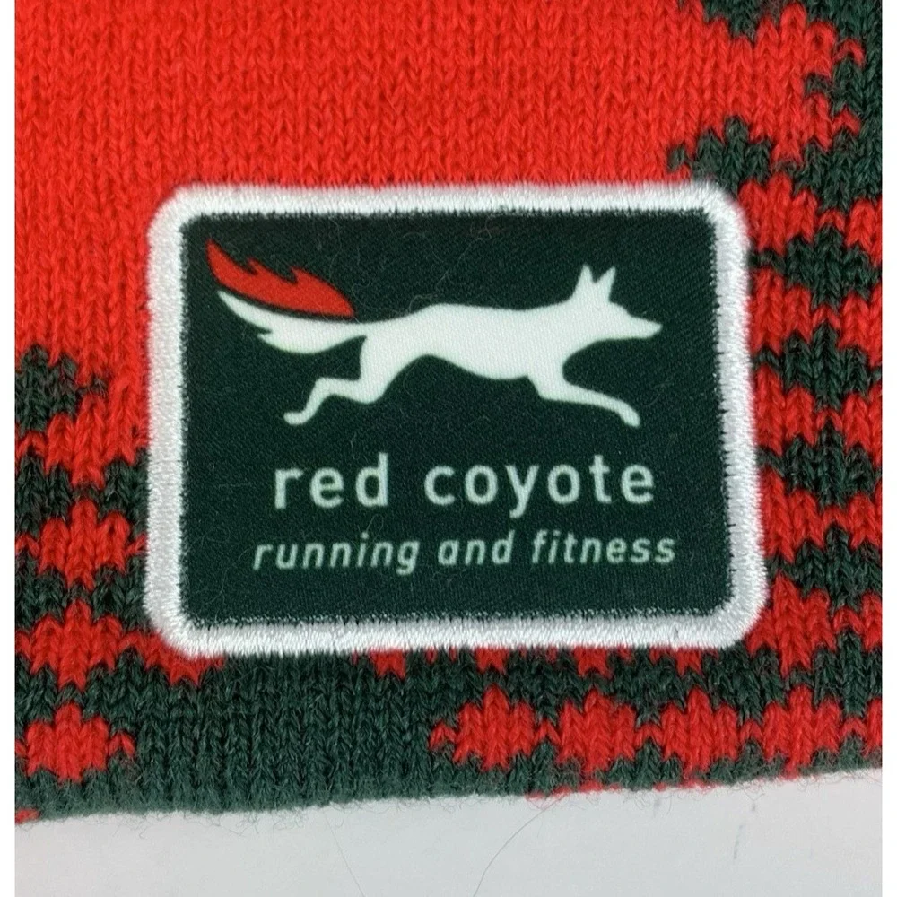 Merry Mitchmas Beanie 5k 10k Red Coyote Red OSFM Boco Gear Pom Running Hat Cap